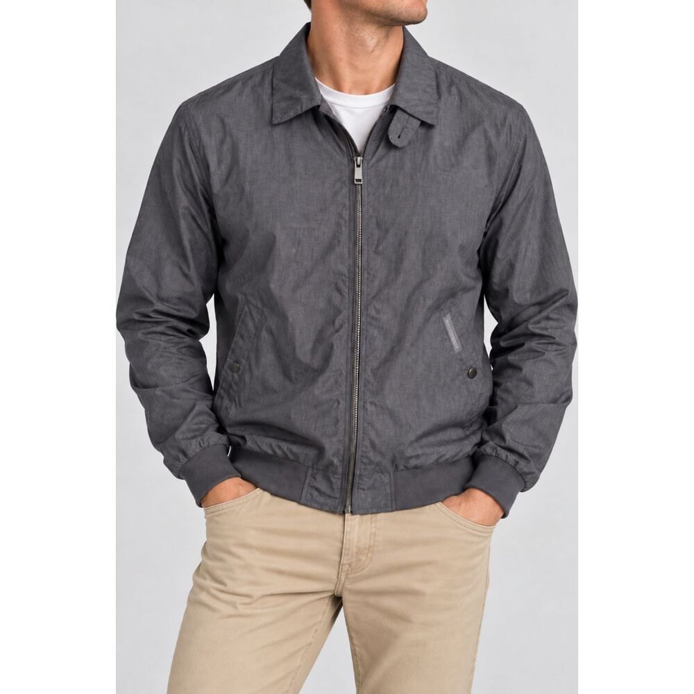 Weatherproof Mens Jacket Size S Gray Lightweight Full Zip Mesh Lined Bomber